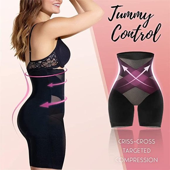 Tummy Control Shapewear Thigh Slimmer, Breathable High-Waist Short, Body Shaper - Picture 6 of 7